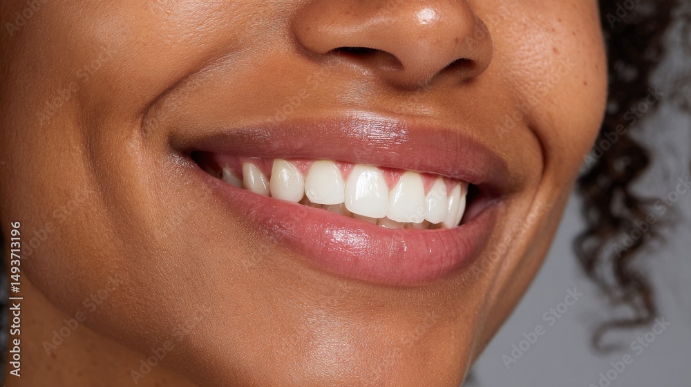 Obraz premium The young women display a beautiful wide smile showcasing their great healthy white teeth, available as stock