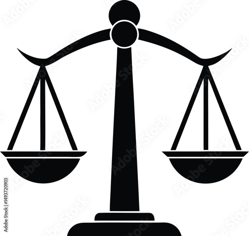 Justice scale silhouette, Justice scale icon, law balance symbol
