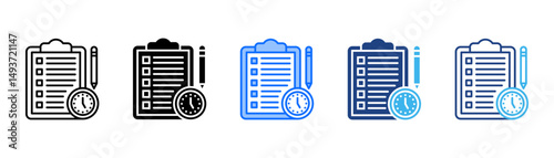 Planning Icon Set With Multiple Style Collection 