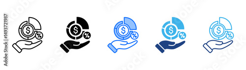 Market Share Icon Set With Multiple Style Collection 