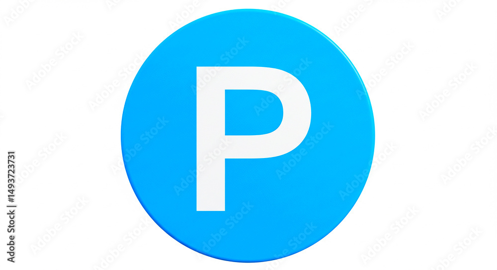 A blue circle with a white letter p in the center on a white background in a close up studio shot A blue circle with a white letter p in the center on a white background in a close up studio shot
