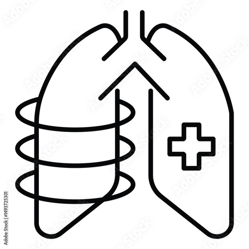 Healed Lungs Vector Icon for Wellness Promotion