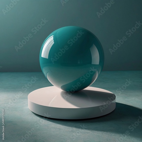 Minimalist Product Display with Elegant Pedestal and Abstract Geometric Object in Studio Setting