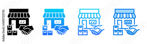 Vendors icon sheet multiple style collection