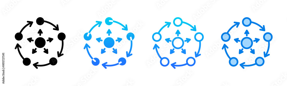 Dataflow icon sheet multiple style collection