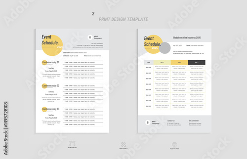 Event conference time table schedule layout