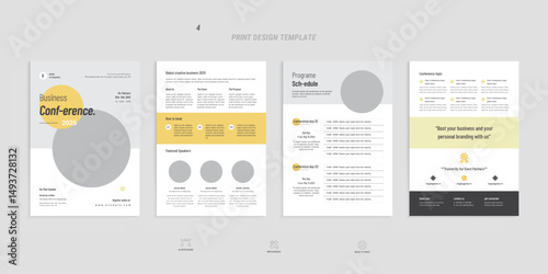 Event conference bifold brochure templates