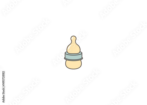 Vector illustration of a cartoon baby bottle with a nipple for milk