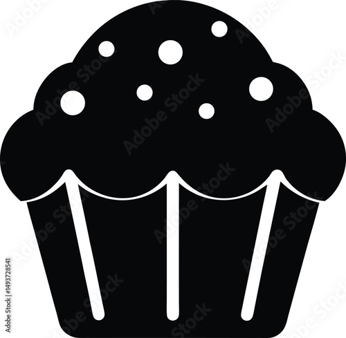 Muffin silhouette vector illustration 