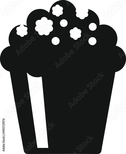 popcorn silhouette icon  vector illustration on transparent background 