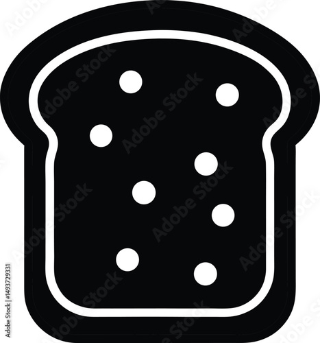 toast silhouette icon on  transparent background