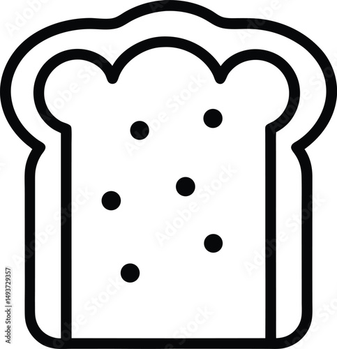 toast outline icon on  transparent background