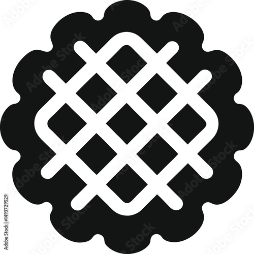 waffle silhouette icon on transparent background