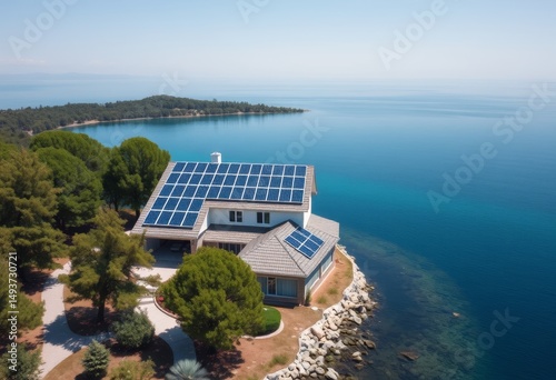 green energy, solar panel house