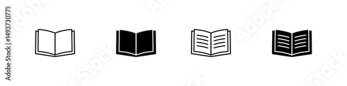 Book icon. Book vector set. Education sign. Learning and study sign. Open book vector sign. Reading sign.