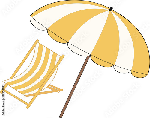 A clean and colorful beach of a vector illustration.