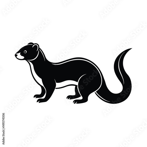 ferret pet black vector animal design