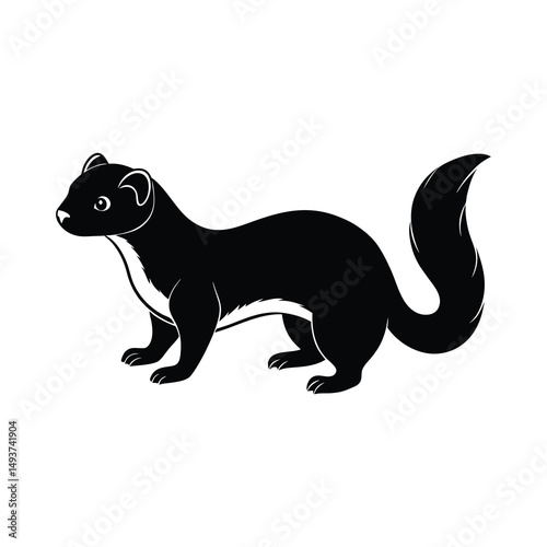 ferret pet black vector animal design