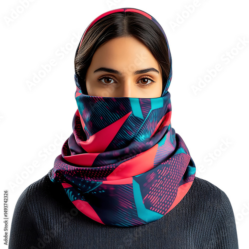 Modern Cooling Wrap with a Futuristic Digital Design Isolated on Transparent Background