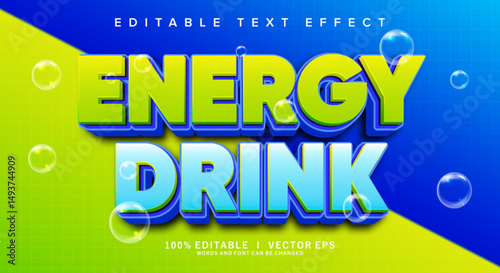 energy drrink vector text effect with modern style design