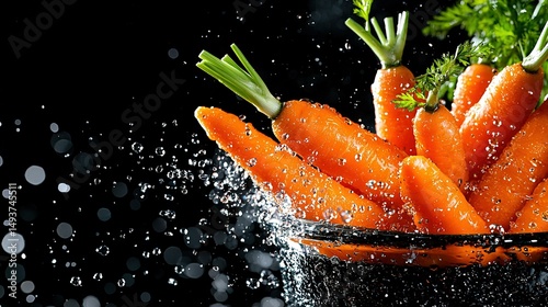   Carrots in water spill
