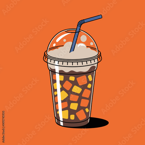 Bubble Tea with Colorful Toppings