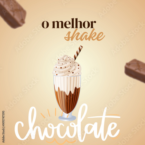 milk shake de chocolate,  gelado , 