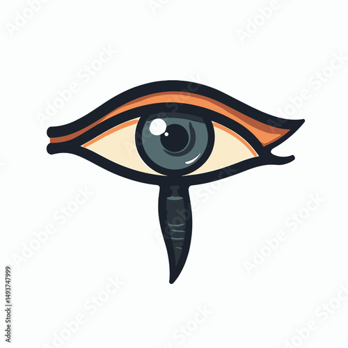 Stylized Eye of Horus Illustration with Ancient Egyptian Symbolism and Cultural Significance, Depicting Protection, Health, and Rebirth