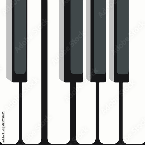 Simple Graphic Illustration of Piano Keys with Black and White Colors for Musical Theme