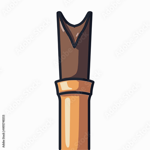 Cartoon Illustration of a Reed Pipe, a Musical Instrument for Sound Production