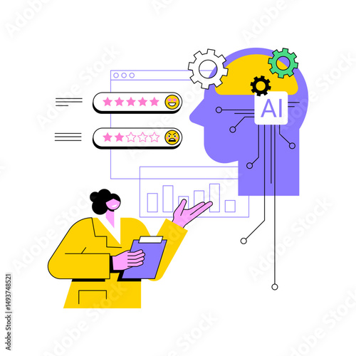 AI-Enhanced Customer Feedback Analysis abstract concept vector illustration.