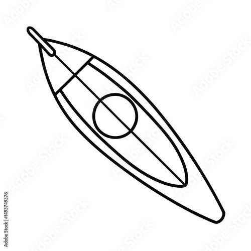 kayak outline on white background 