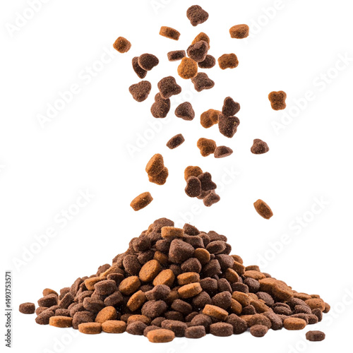 PNG Dry pet food dropping from above onto a pile.png