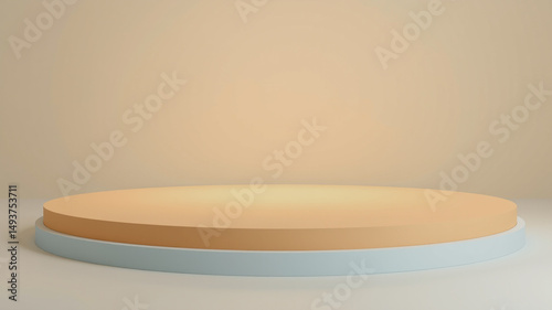 Elegant minimalist 3d render of an empty display stage for product presentation
