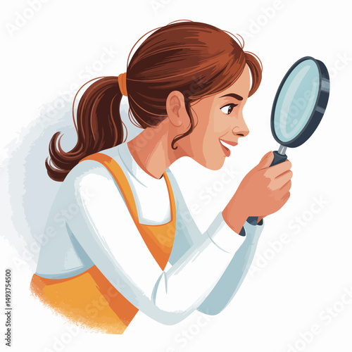 Girl with Magnifying Glass