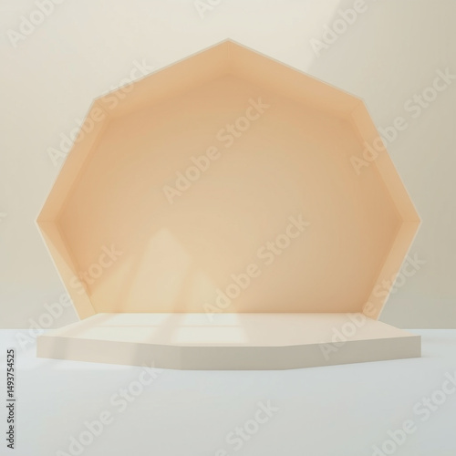 Elegant minimalist mockup stage with geometric design perfect for product display and presentation