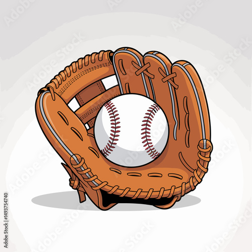Baseball Glove with Ball
