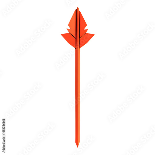 Contemporary Arrow with a Minimalist Design in Vibr Isolated on Transparent Background