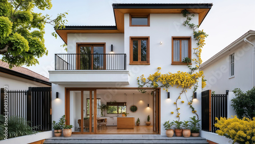 Fototapeta Naklejka Na Ścianę i Meble -  Colorful old stone houses with vibrant facades and windows line the charming streets of the villages and old towns in Crete and Rhodes, Greece