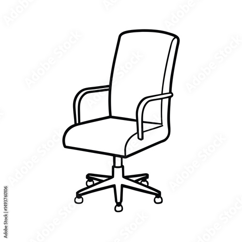 black office chair isolated