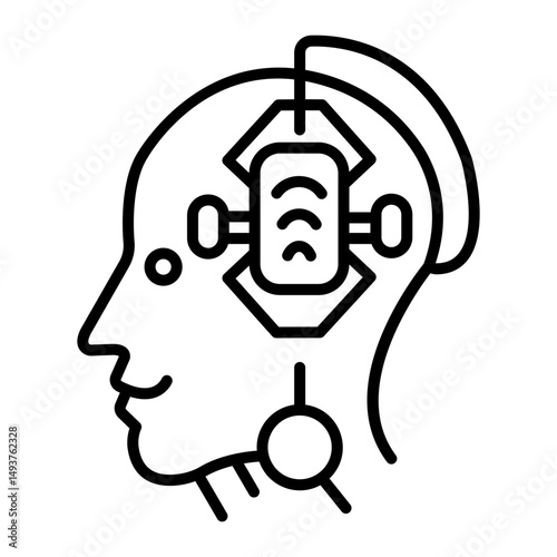 A linear style icon of ai hearing device