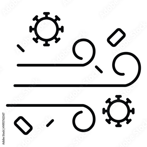 Virus Transmission Vector Icon With Floating Droplets