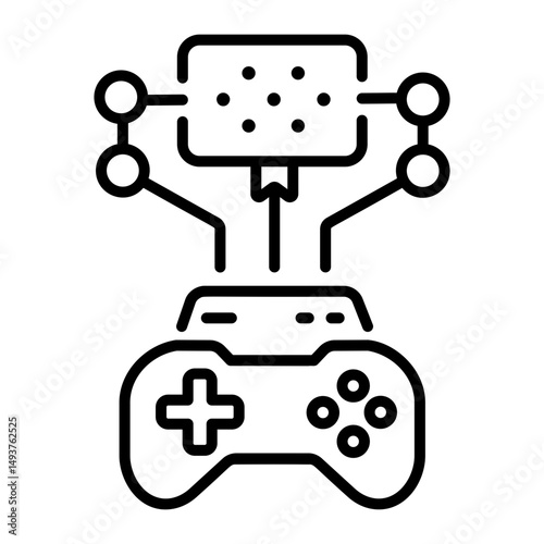 A linear style icon of gaming controller 