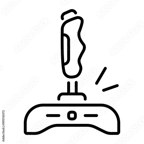 A line style icon of ergonomic wireless joystick controller