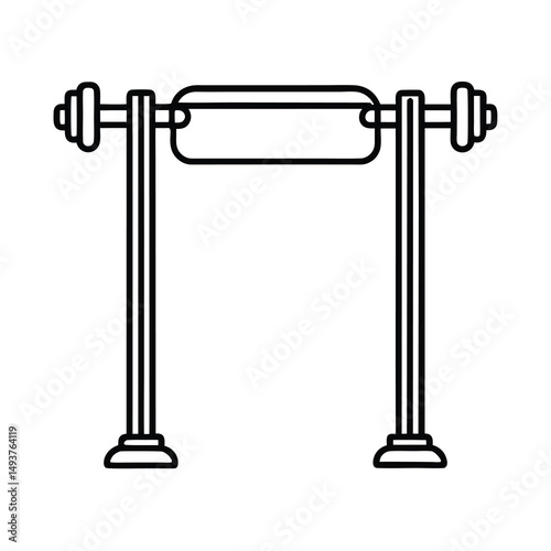 pull up bar fitness line art vector-