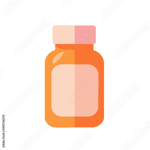 Symbol of collagen supplement orange silhouette with a soft pink accent detail health wellness vector
