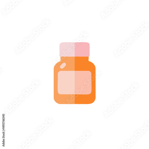 Collagen supplement orange silhouette soft pink accent detail flat minimal bold silhouette vector health wellness vector