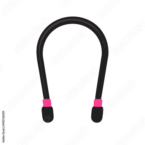 Minimal athletic jump rope vector black silhouette neon pink accent fitness and cardio design