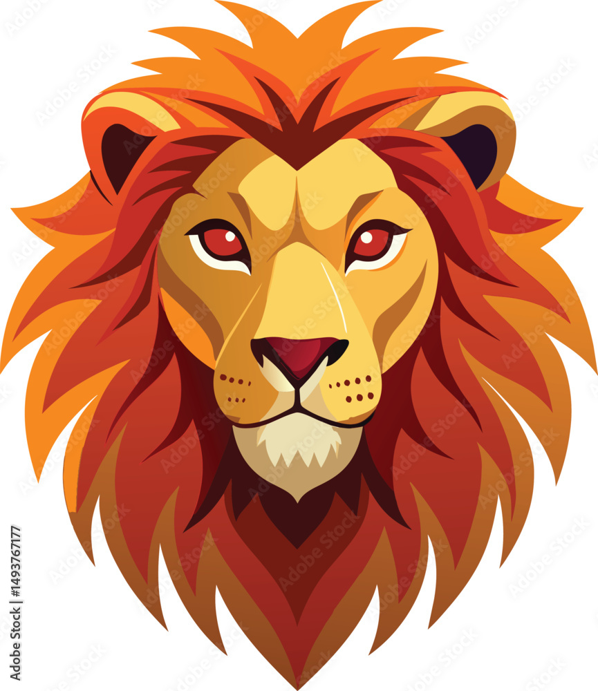 Obraz premium Majestic Lion Head Orange Mane Graphic