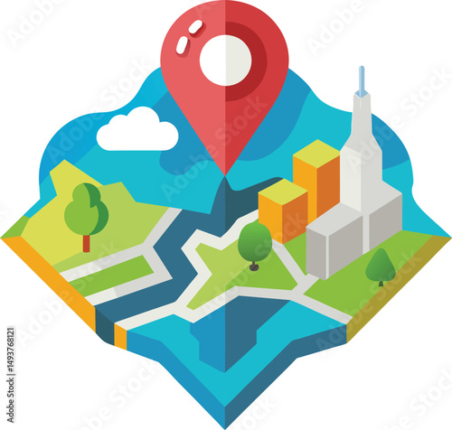 City Map Location Pinpoint GPS Navigation